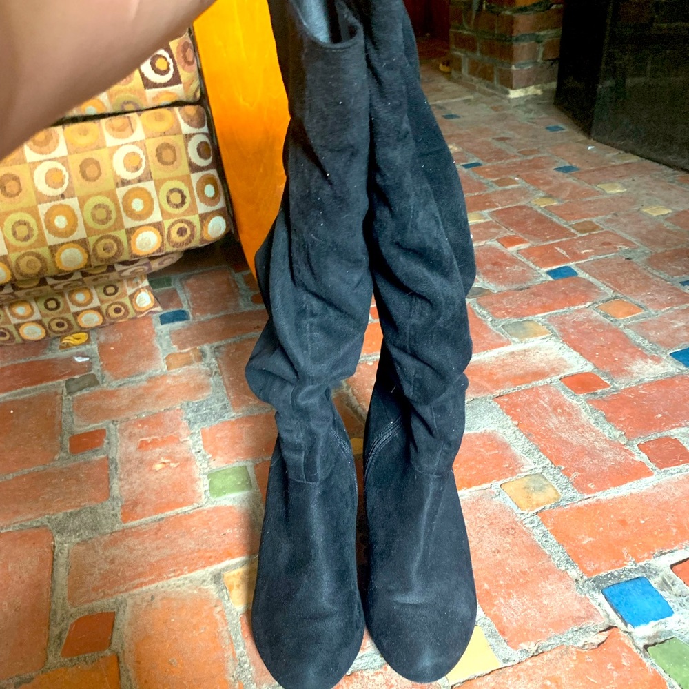 Torrid Black Knee High Heeled Boots